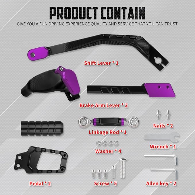 Motorcycle Mid Control Kit Footpegs Linkage Lever Set Fit for Harley Softail Low Rider FXLRS 2020-2025 FXLRST 2022-2025 Street Bob FXBB 2018-2025 (Purple)