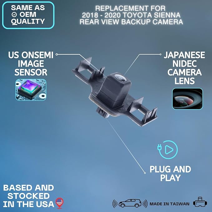 Backup Camera Replaces for 2018 2019 2020 Toyota Sienna OE Part # 8679008040