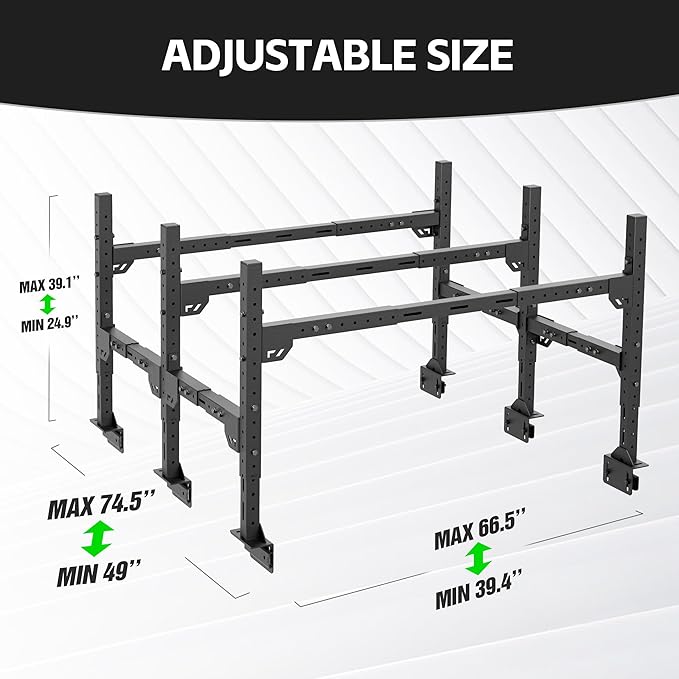 YZONA Adjustable Ladder Bed Racks Compatible with Silverado/Sierra/Ram/Ford F-Series/Tacoma/Tundra/Titan/Frontier/Colorado/Canyon/JT/Ranger/Maverick, Universal Truck Cargo Rack