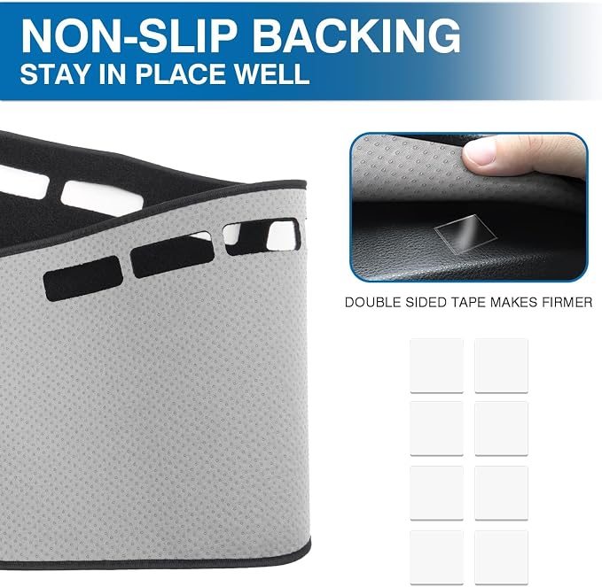 KUST Black Dash Cover for Ford F-150 F150 2015-2020 (Without HUD)(Not fits for 2018 F150 Dashboard Without Speaker in Center Bin) Dashboard Cover Non-Slip Interior Accessories for F-150 F150 No Glare