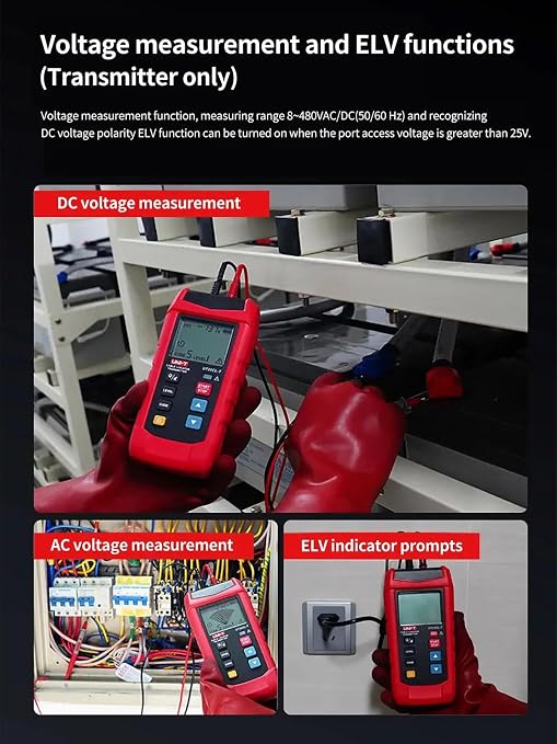 UNI-T UT25CL Cable Locator AC/DC Circuit Tracer and Breaker Finder, Wall Cable Detector and Underground Cable Finder, Short/Open Circuit Detect, 8V-480V Voltage Measurement, NCV Unipolar Bipolar Test