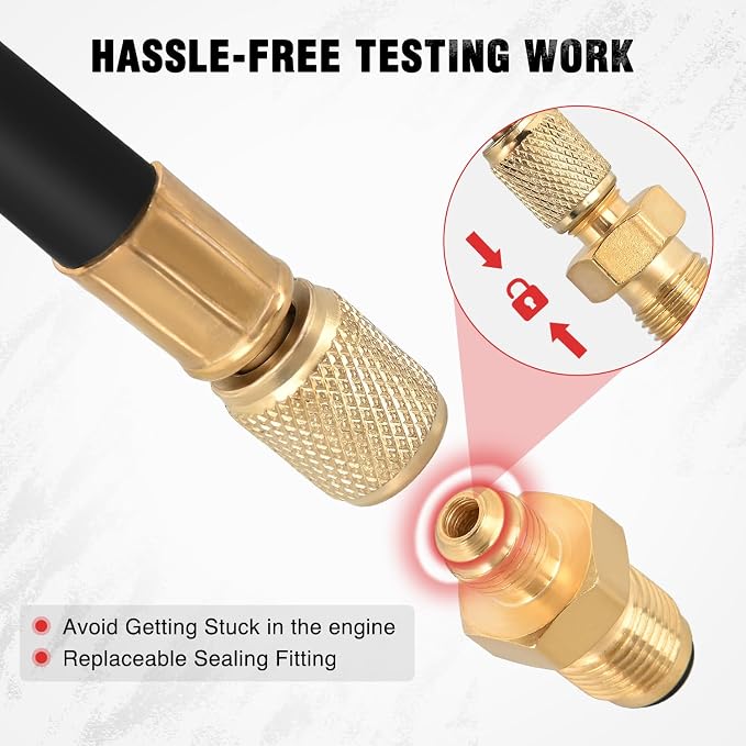Nilight Fuel Pressure Gauge Tester Kit, 0-140PSI Fuel Injection Pump Pressure Gauge Kit Gasoline Pressure Diagnostic Tools
