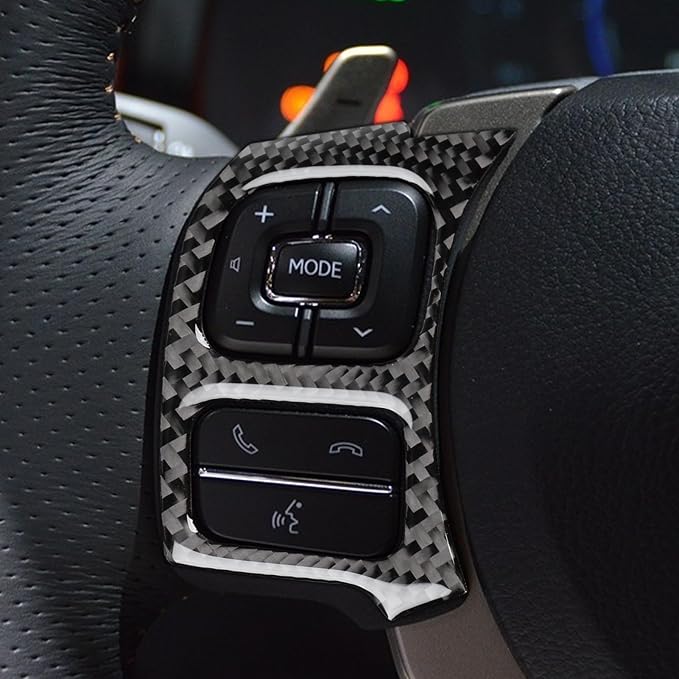 Soft Carbon Fiber Car Interior Steering Wheel Buttons 2/Piece Decorative Stickers for Lexus RC300 350 200T 15-24 Carbon Fiber Interior Accessories