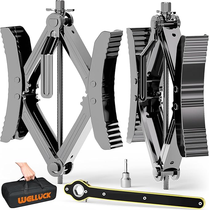 WELLUCK Camper Wheel Chock Stabilizer 2 Sets for RV Travel Trailer Heavy Duty X-Shaped RV Chocks Anti-Move Tire Wheel Chock, Fits 3.5" to 12" Wheel Gaps