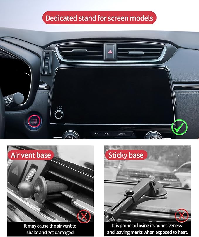 Wireless Charging car Phone Holder for Honda CR-V 2017-2022/CRV Hybrid 2020-2022 Accessories 5/7 inch Screen Fixed Clip,360° Rotation car Phone Mount Compatible with MagSafe