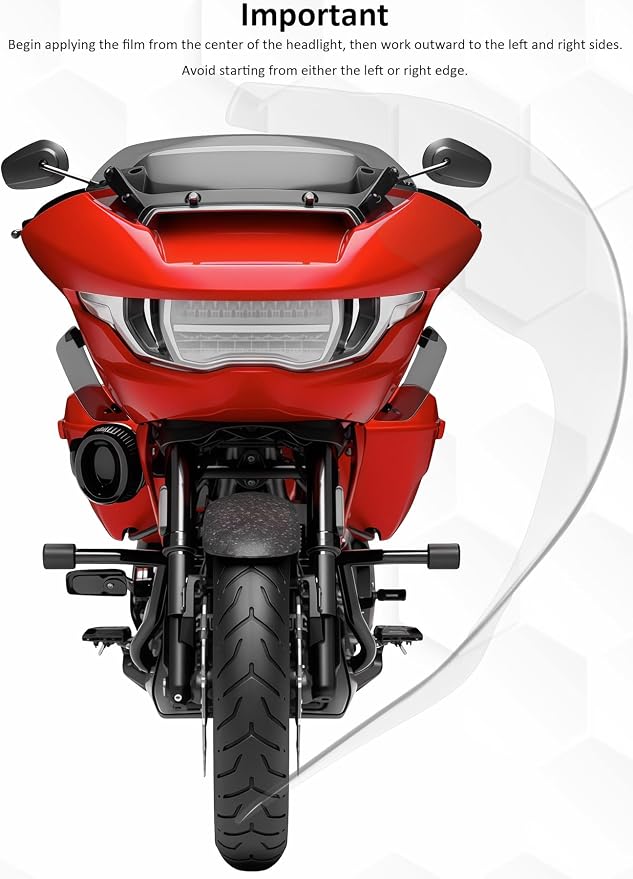 Headlight Lens Headlamp Protection Film Headlight Cover Guard Compatible with Harley Touring CVO Road Glide FLTRXSE 2023-up & Road Glide/ST 2024-up (Clear)