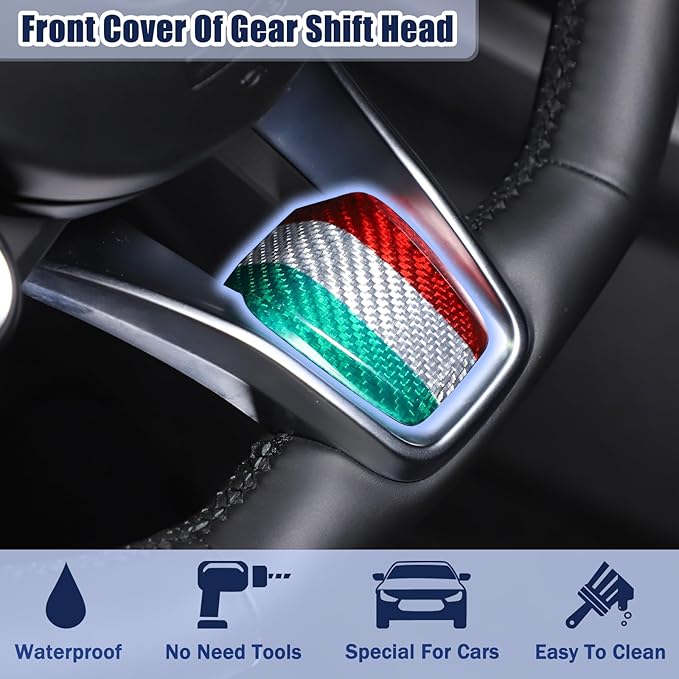 Carbon Fiber Central Steering Wheel Trim Strip Compatible with Alfa Romeo Giulia Stelvio Tonale 2020 2021 Steering Wheel Bottom Decoration Panel Cover Auto Accessories (Three Colors)