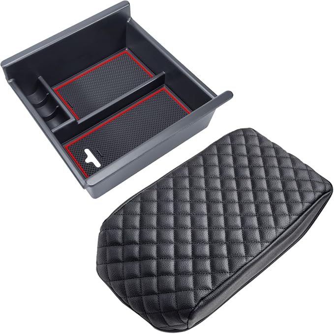 JKCOVER Center Console Organizer Tray (RED) and Armrest Cover Compatible with Toyota 4Runner 2010 2011 2012 2013 2014 2015 2016 2017 2018 2019 2020 2021 2022 2023 Toyota 4Runner Accessories