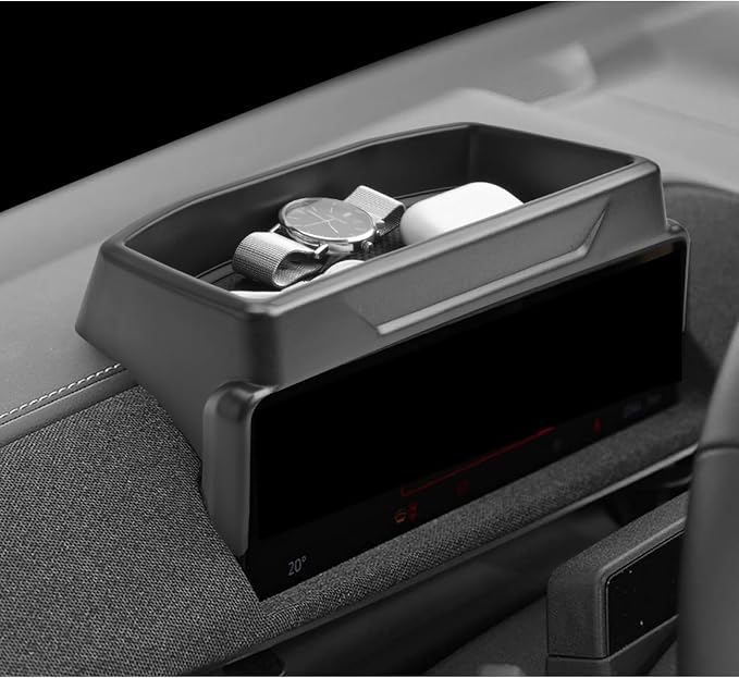 LUWU 2026 Mustang Mach E Dashboard Storage Tray Compatible with Ford Mustang Mach E 2021-2026 Accessories Center Console Display Box Hidden Organizer Tray Behind Screen (Only Fit for 10.2-inch Screen)