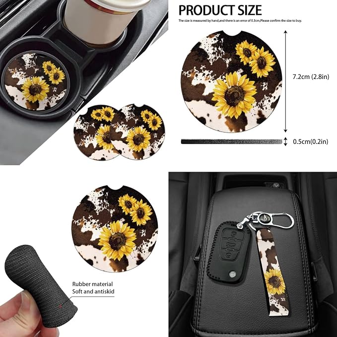 14Pcs Car Seat Covers Full Set, Polyester, Universal Fit, Car, Truck, SUV, Van, Automotive Interior Sets, Car Accessories, Car Seat Cover Set, Yellow