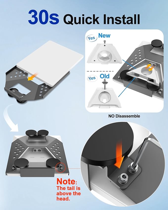 for Starlink Mini Mount, Magnetic Starlink Mini Car Mount Base Suction Cup Accessories Truck RV Flat Rack Roof Sunroof Kit Boat V4，for Camping, High-Speed & Extreme Conditions (Gray)