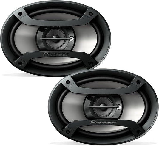 PIONEER TS-F6935R 3-Way Coaxial Car Audio Speakers - 6' x 9' Passive Car Speakers (Pair), 230 W Max Power, Black and Silver