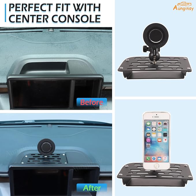 Aunginsy Center Console Dash Mount Magnetic Phone Holder Compatible with Ford Maverick 2022-2024, Dashboard Instrument Table Organizer Storage Tray Groove Panel Cell Mobile Phone Bracket Accessories