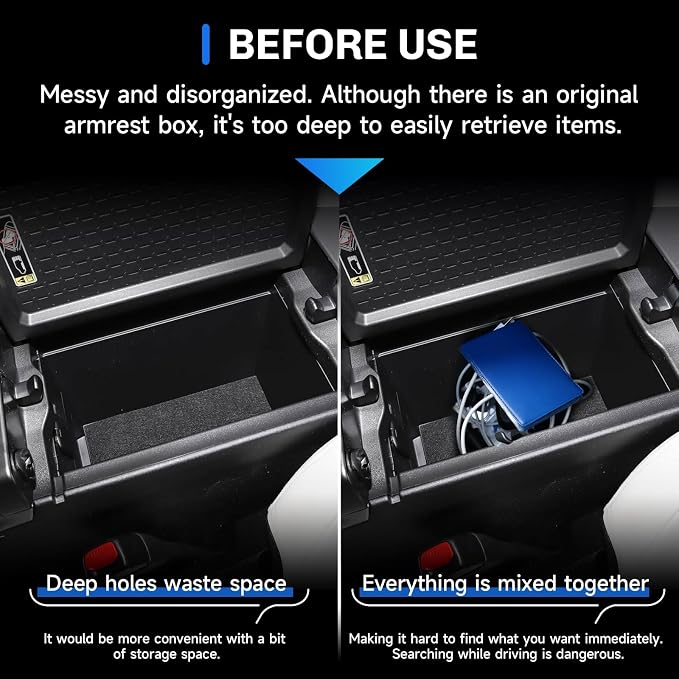 SXCY for 2026 Toyota RAV4 Center Console Organizer [Innovative Pull-Out Design] for 2026 Toyota RAV4 Accessories for 2026 Toyota RAV4 Console Organizer Armrest Console Tray