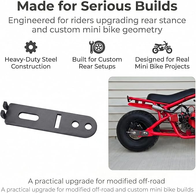 Mini Bike Bolt On Stretch Tab For Coleman B200R B200C B200V RB200 Realtree RT200 MEGA moto B212 MAX (Stock height)
