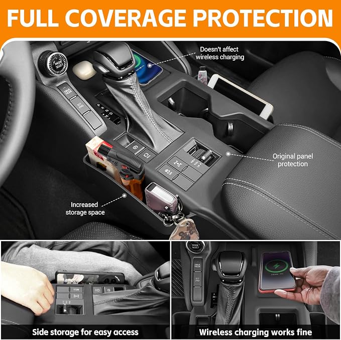 Black Center Console Organizer Compatible with Toyota Land Cruiser 250 Prado J250 Lc250 2024 2025 Accessories Black Organizer Interior Silicone Seat Gap Storage Box（NOT for 1958）