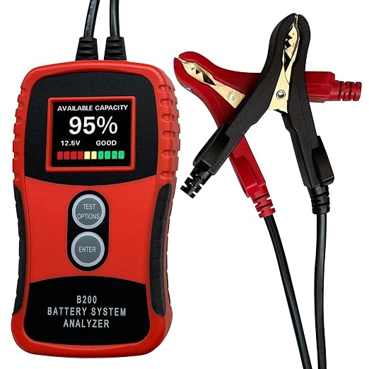 Battery, Charging, & Starting System Diagnostic Tester for 12V & 24V Systems – Digital Analyzer for Automotive Starter, Alternator, Regulator & Diode Ripple – B200 by Tech Professional Service Tools