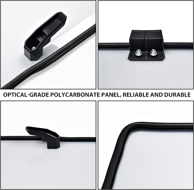 SAUTVS Clear Polycarbonate Rear Windshield Back Window for Polaris Ranger XP 1000/1000/Crew 2017-2026, XP 900/570/Diesel 2013-2025 with All Seal Quick Installation Accessories (Compatible with Roof)