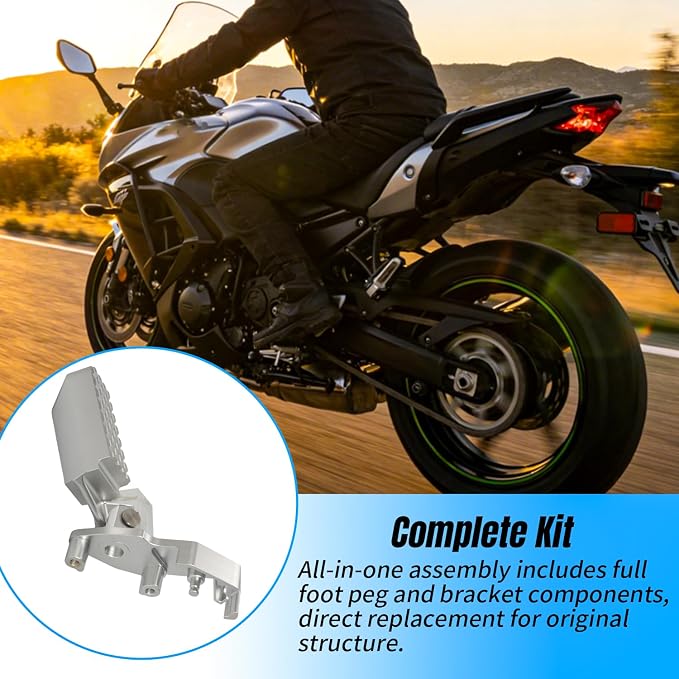 Right Front Foot Peg and Bracket Fit For Kawasaki 1986-Up ZG1000 Concours - Aluminum Material - #34003-1260#34028-1199