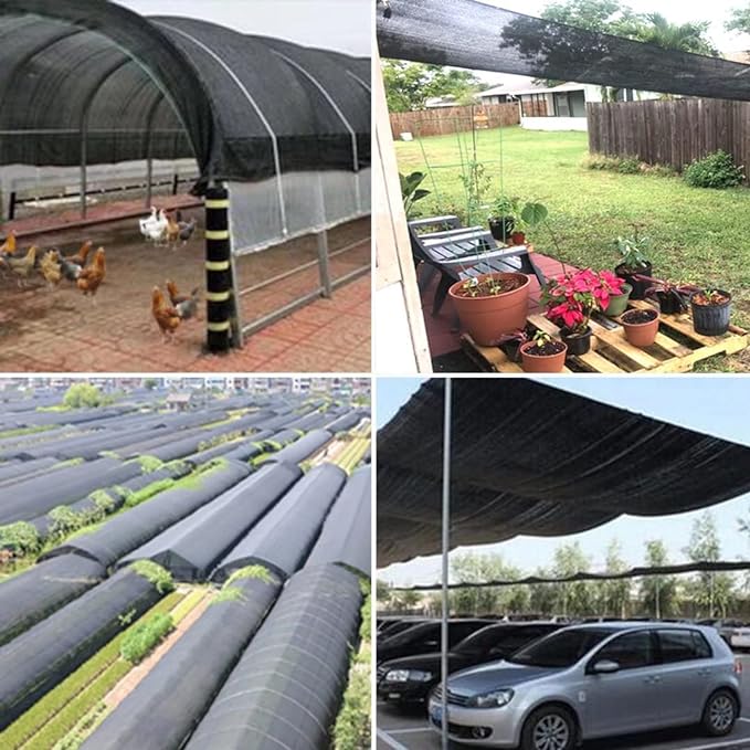 Shade Cloth - 70-90% Sunblock Net for Garden Patio,Shade Sails for Plants Greenhouse Outdoor Pergola Lawn Swimming Pool Sun Shade Cloths for Kennel Chicken Coop Easier to Hang Shade Net Cover