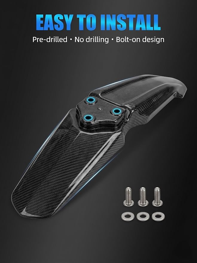 Electric Dirt Bike Front Fender for E Ride Pro,PP E Bike Mudguard Mud Guard for Eride Pro S/SS 2.0 3.0/SR - Imitation Carbon Fiber