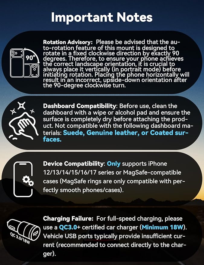 JOYROOM for MagSafe Car Mount Charger, [Smart Fingerprint-Touch Rotation] 15W MagSafe Wireless Car Charger[Vacuum & Gel 360° Base] Air Vent Dashboard Set for iPhone 17 16 15 14 13 12 Series, Cyan1