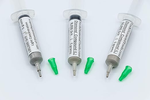 TechDiamondTools Kit of 3 Diamond Polishing Compound Polishing Paste USA Made 8000 50000 200000 Grit for Marble Glass Metal Rock Jewelry Resin Silver Gemstone with 10% of Diamond Powder