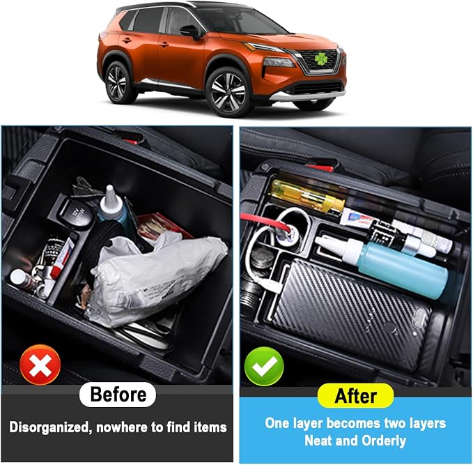 2014-2020 Nissen Rogue Center Console Organizer for 2014-2020 Nissen Rogue Accessories Automotive Consoles & Organizers 2014-2020 Nissen Rogue Armrest Storage Box Glove Tray
