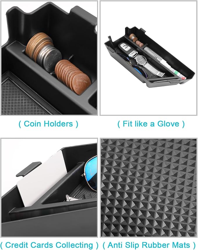 CDEFG for Volkswagen Jetta 2020-2025 2026 Center Console Organizer Tray 2020-2025 2026 VW Jetta Accessories Middle Console Organizer Armrest Storage Box Arm Rest Insert