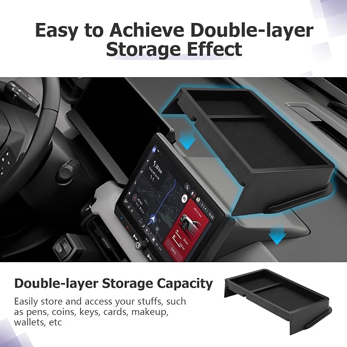 LUWU 2026 RAV 4 Dashboard Storage Tray Compatible with 2026 Toyota RAV 4 Accessories Behind Screen Organizer 2026 RAV4 LE/XLE Accessories Display Box Silicone Material [ONLY for 10.5’’ Screen]