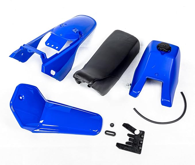 PW80 Plastic Kit, Tank Seat Gas Cap Petcock Chain Guard for yamaha PW80 PY80 PEEWEE Y-Zinger 80 Kid Bikes (Blue)