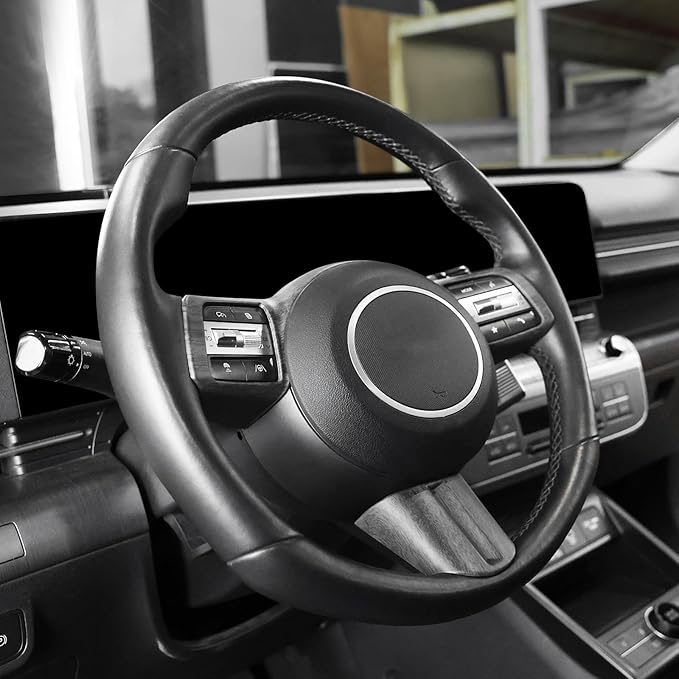 Steering Wheel Button Frame Cover Compatible with Hyundai Sonata 2025 Hyundai Kona 2024-2025 Hyundai Tucson 2025 Accessories (Wood Grain) (Not Suitable for N line)