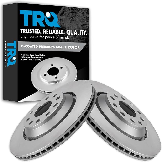 TRQ Rear Brake Rotor Set Fits 2011-2019 Audi 2006-2024 Volkswagen