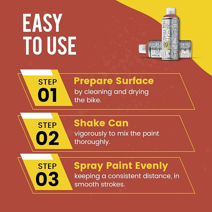 Spray.Bike Spray Paint | Designed Mainly for Bicycles | Multi-Use Acrylic Spray Paint for Metal, Plastic | High Coverage Bike Paint, 400ml, Rudge