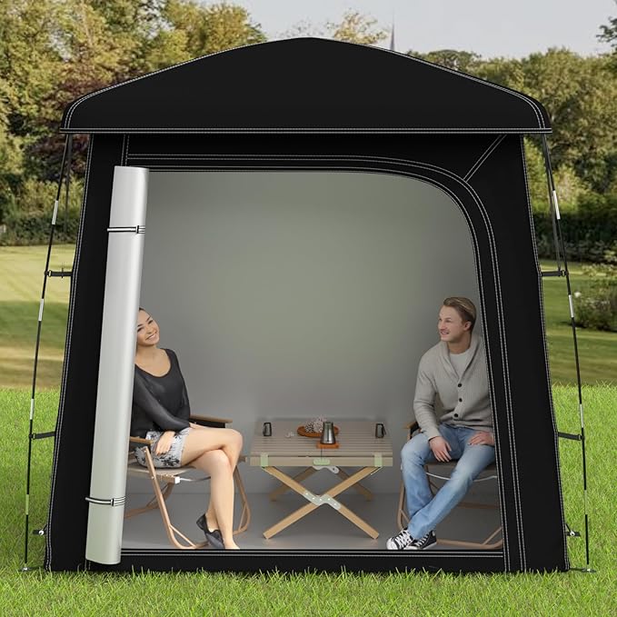 Outdoor Storage Shed Tent, Oversized Bike Storage Tent for 2-3 Bikes, 200X100X190CM Portable Foldable Garage/Garden Storage Tent, Waterproof Anti-uv Outdoor Bicycle Cover