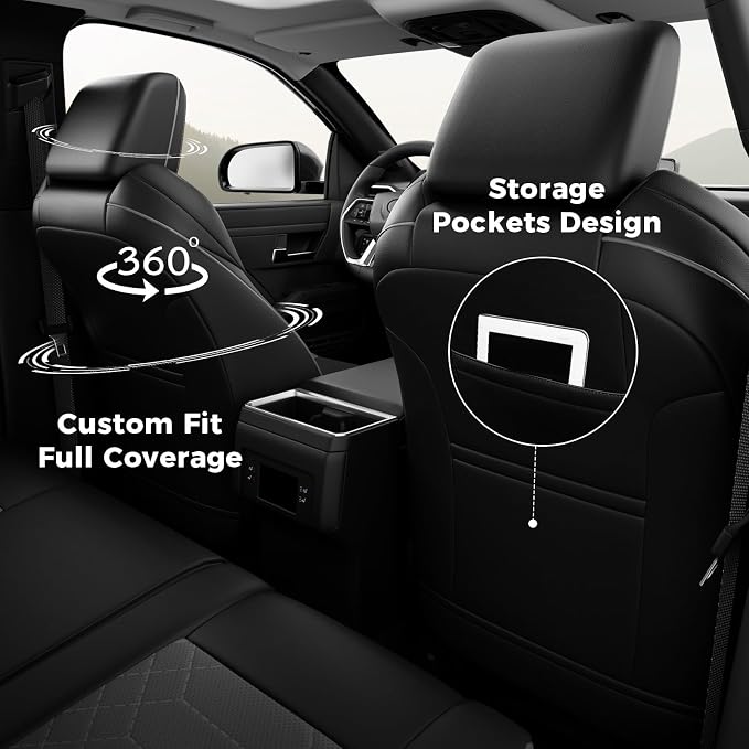 FREESOO Tacoma Car Seat Covers Fit for Toyota Tacoma 4th Gen 2024 2025 2026 Double Cab SR, SR5, Limited, TRD Sport/Off-Road,Trailhunter Full Covered (5 Seats/BlackGrey)