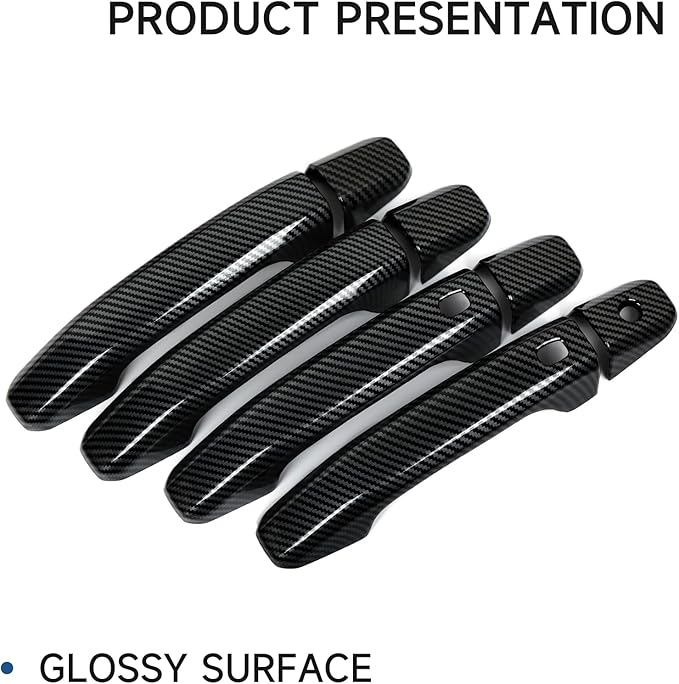 Car ABS Exterior Side Door Handles Decoration Trim Cover Accessories for Chevy Colorado/GMC Canyon 2023 2024 2025 (Carbon Fiber Style)