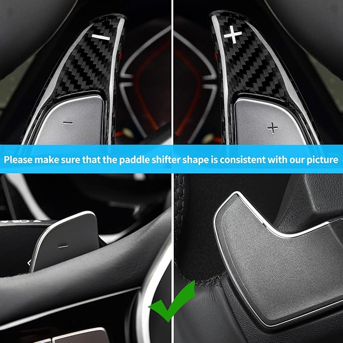 T-carbon Carbon Fiber Paddle Shifter Extension Compatible with BMW 3 4 5 6GT 7 8 G10 G12 G30 G38, X3 X4 X5 X6 X7 M5 M8 Z4, Steering Wheel Shift Paddle Extended Shifter Trim Cover, Black