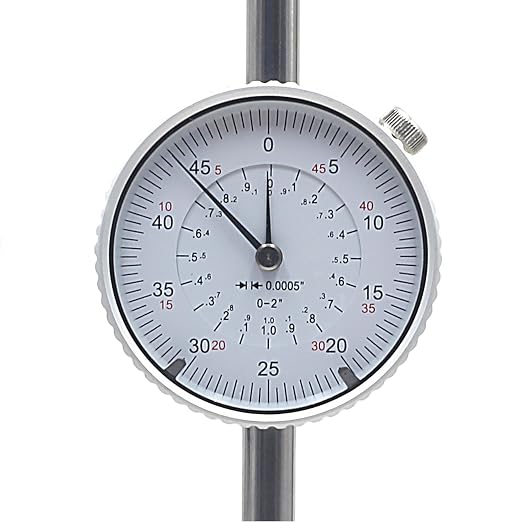 HFS(R) 0-2" Dial Indicator Lathe Tool High Precision, 2" Measuring Range, 0.0005" Graduation Interval