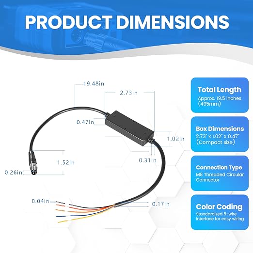 H021-002-06 Sensor Input Cable Compatible with HP Tuners MPVI2 MPVI3 MPVI4, Analog CAN Bus Input Cable, 0–5V External Sensor Wire Harness for OBD2 Data Logging, Cable Only