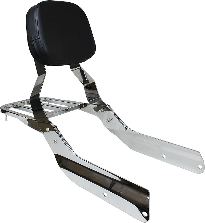 YHMOTO Passenger Sissybar Backrest with Luggage Rack Fits for Honda VTX 1300 1800 N/R/S Models 2002-2008 (Style B-Chrome)