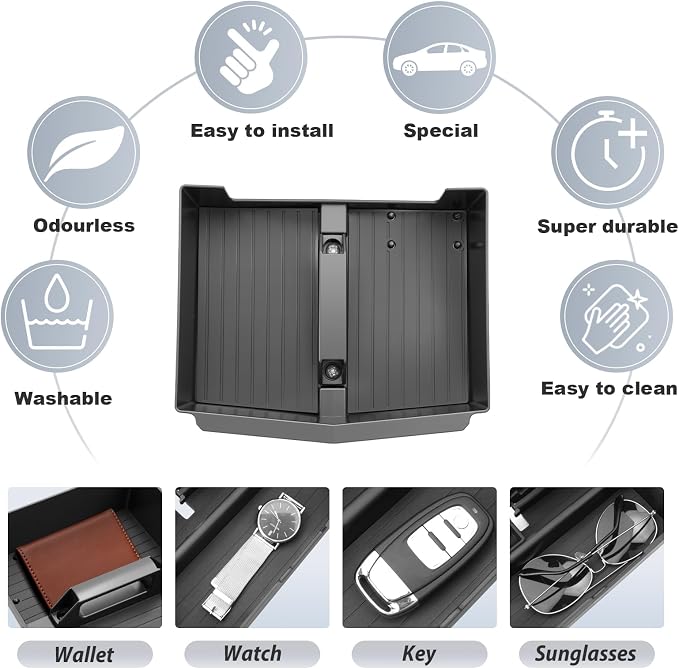 SKTU 2025 2026 Honda Odyssey Center Console Organizer for 2025 2026 Honda Odyssey (EX-L/Sport-L/Touring/Elite) Console Tray Honda Odyssey 2025 2026 Accessories ABS Armrest Secondary Storage Box