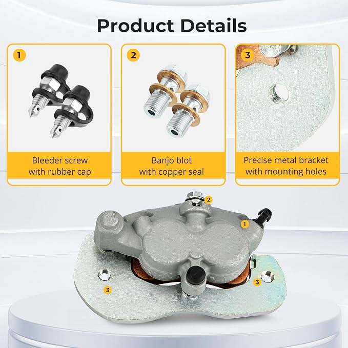 Rear Right Brake Caliper & Sintered Pads for Maverick X3 Turbo 2017-2022, MPN# 705601515 705601892