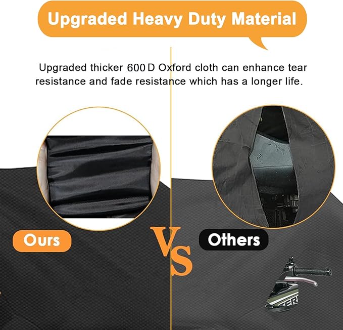 Heavy-Duty ATV Cover 600D Oxford Waterproof, UV Protection for 4-Wheeler/Quad, All Weather Season Protection Outdoor for Polaris Kawasaki Yamaha Suzuki Can-Am
