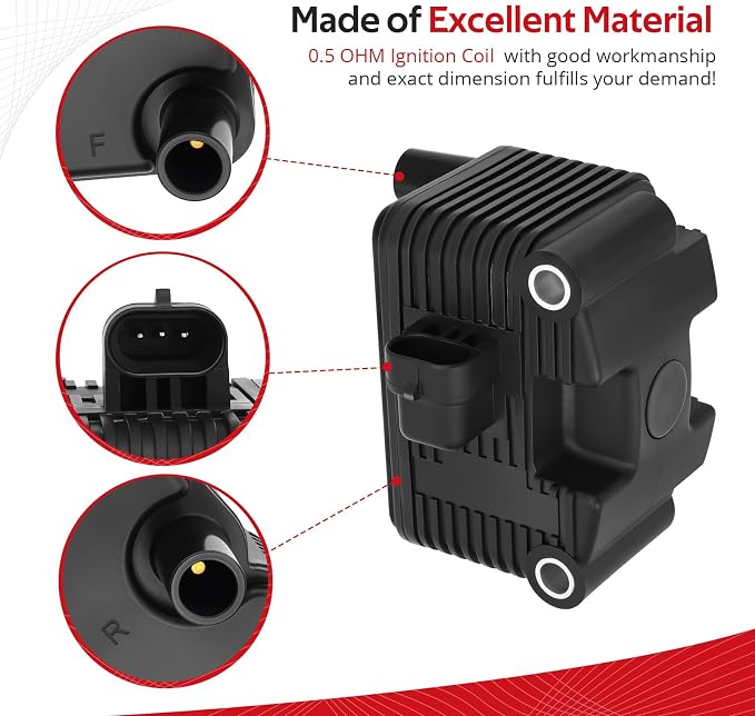JAVIK 0.5 OHM Ignition Coil & Spark Plug Cable For Sportster 1200 Custom XL1200C/1200 Roadster XL1200R/Sportster XL883/883 Low XL883L/883 Custom XL883C 2004-2006 O.E.M# 31655-99 31996-04