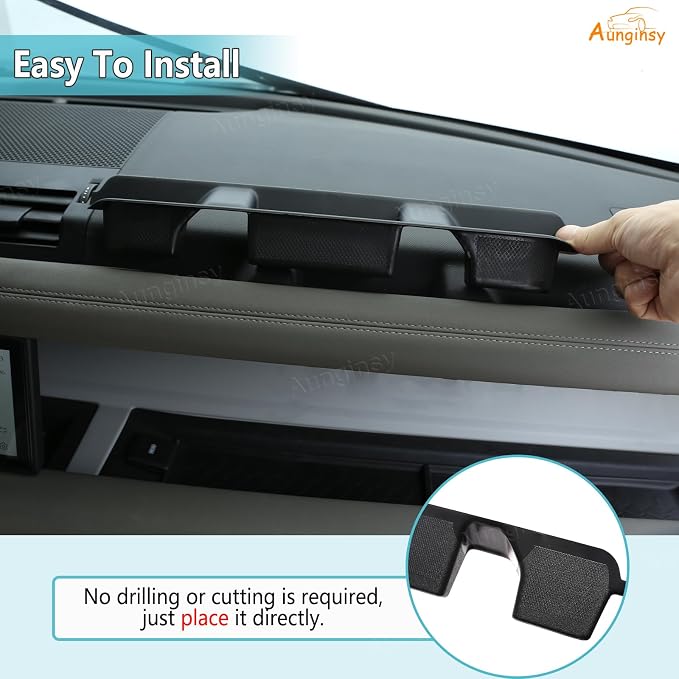 Aunginsy Co-Pilot Dashboard Organizer Tray Compatible with Land Rover Defender 90/110/130 2020-2026, Car Center Console Passenger Side Storage Box Container Insert Groove ABS Accessories(with Mat)