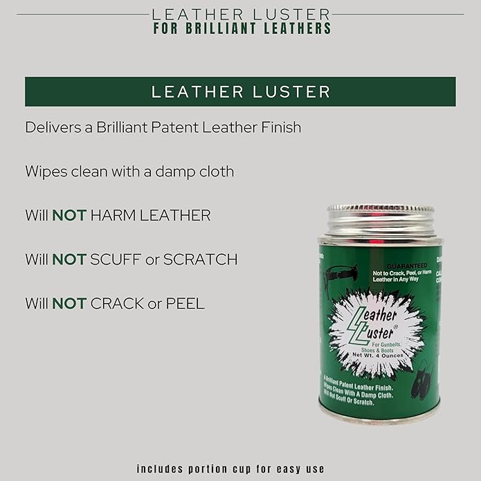 Skin Revolution Leather Luster Patent Leather Polish, Cleaner and Conditioner | Made in the USA, 4oz