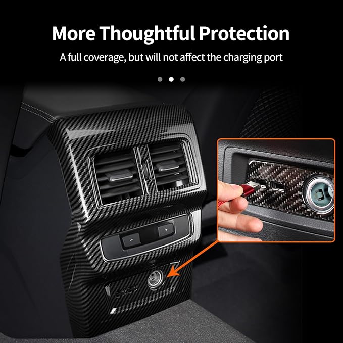 Rear Air Outlet Vent Frame, Rear Anti-Kick Panel Cover Compatible with Audi Q5 2021-2025, Rear AC Anti-kick Frame for Audi Q5 Sportback, Rear Air Conditioner Vent Outlet Frame Protection
