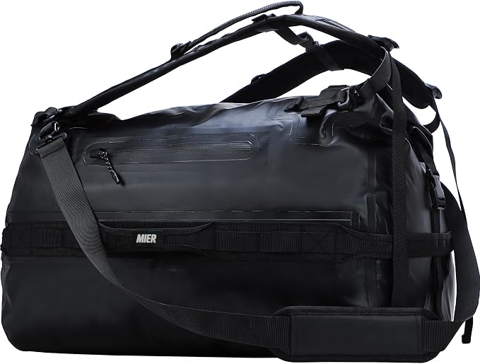 MIER Waterproof Duffel Bag Motorcycle Dry Bag Backpack Large Roll-Top Heavy Duty Dry Duffle Bags for Kayaking Camping Boating Gym Beach Cruise Ship, 60L/80L