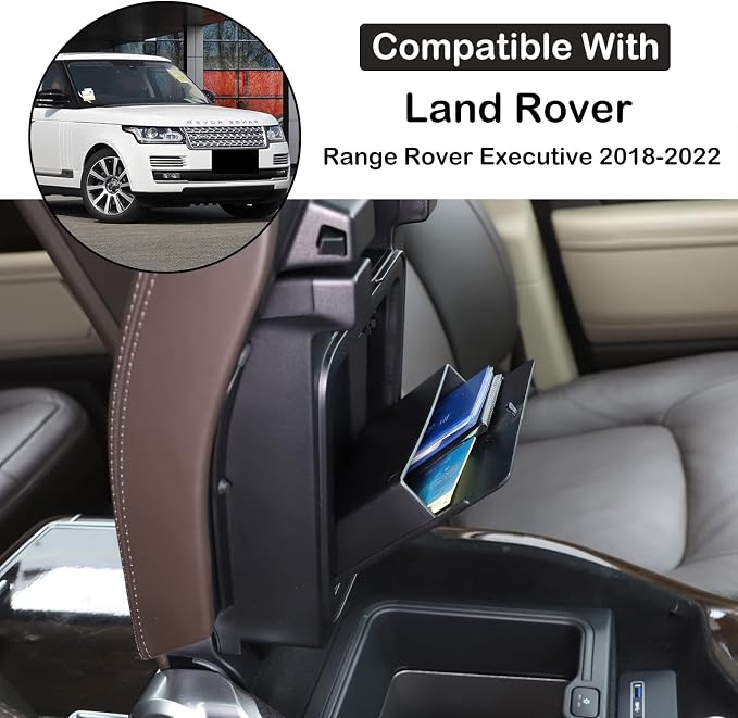Car Armrest Hidden Storage Box Compatible with Land Rover Range Rover Executive 2018-2022Center Console Handrail Privacy Organizer Tray Armrest Storage Box Container Insert Pallet Manager Accessories